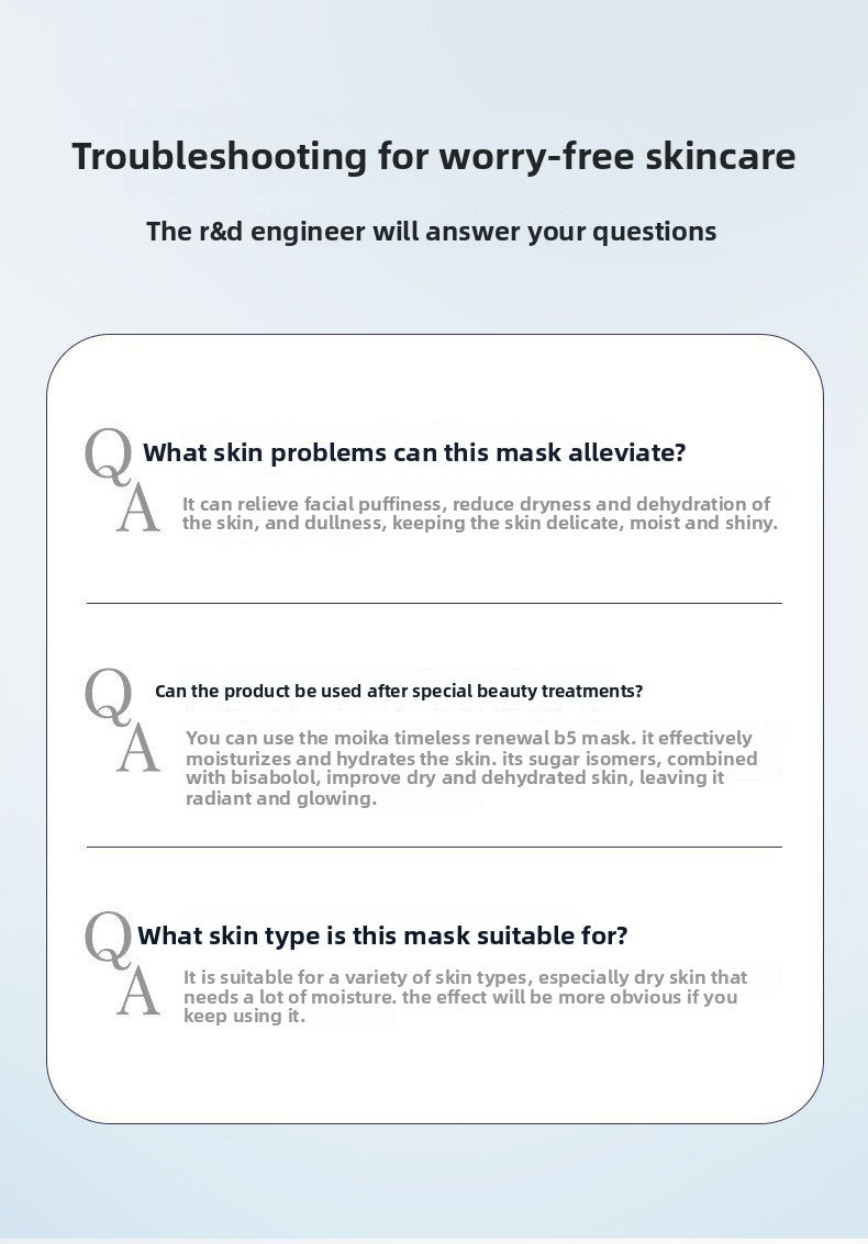 B5In Stock Bare Face Moisturizing Mask Hydrating Moisturizing Locking Moisture Oil Control Firming Mask Wholesale from Factory Source