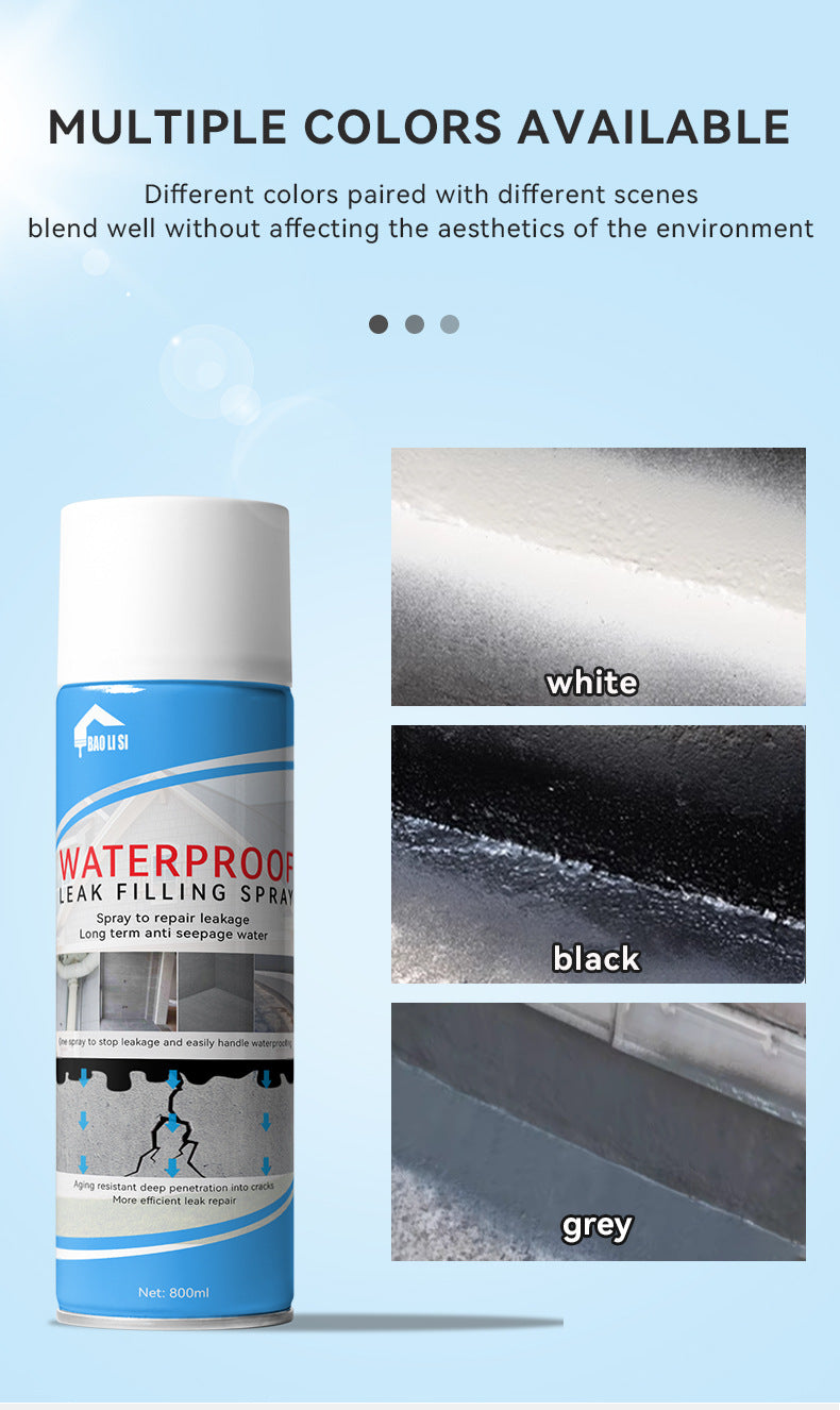 baolisi Waterproof Leak Repair Spray for Roof, Exterior Wall, Roof Crack Repair, Leak Sealing Material, Coating, Self-Spray Repair