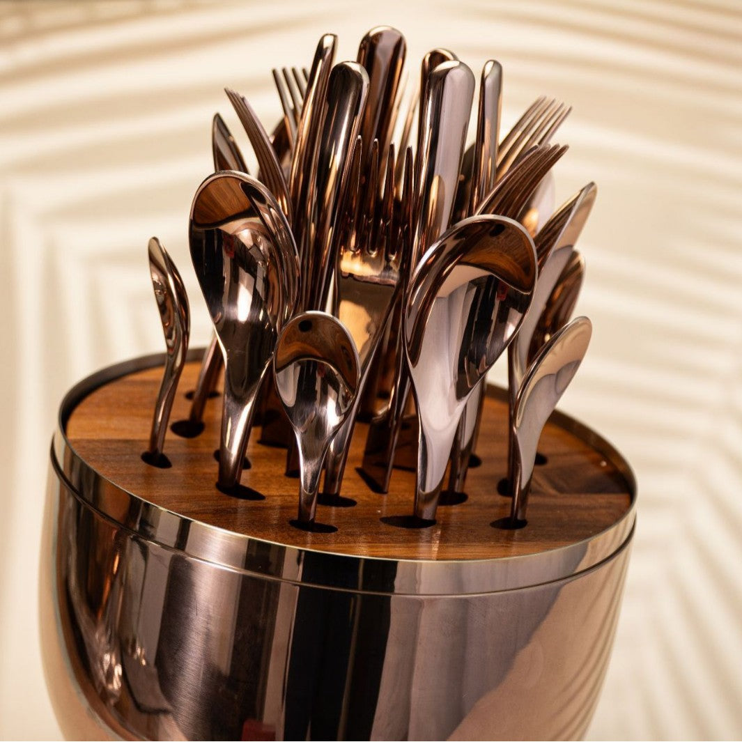 tablewareset Storage Golden Egg Stainless Steel24High-looking restaurant cutlery, forks and spoons set