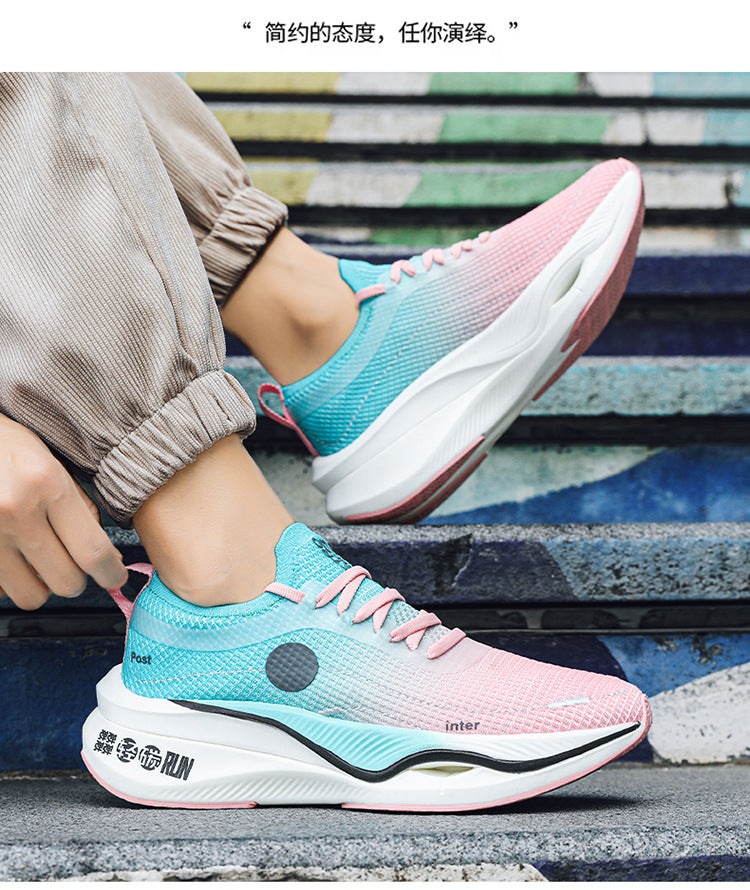 Summer Fly Electric Rebound Shock Absorption Running Shoes Men's Shoes Fly Weave Breathable Comfortable Physical Exam Training Marathon Sports Shoes