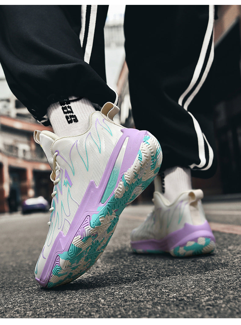 Basketball shoes for men and women, mesh breathable, non-slip, wear-resistant, shock-absorbing sneakers for students and teenagers, professional training sports shoes