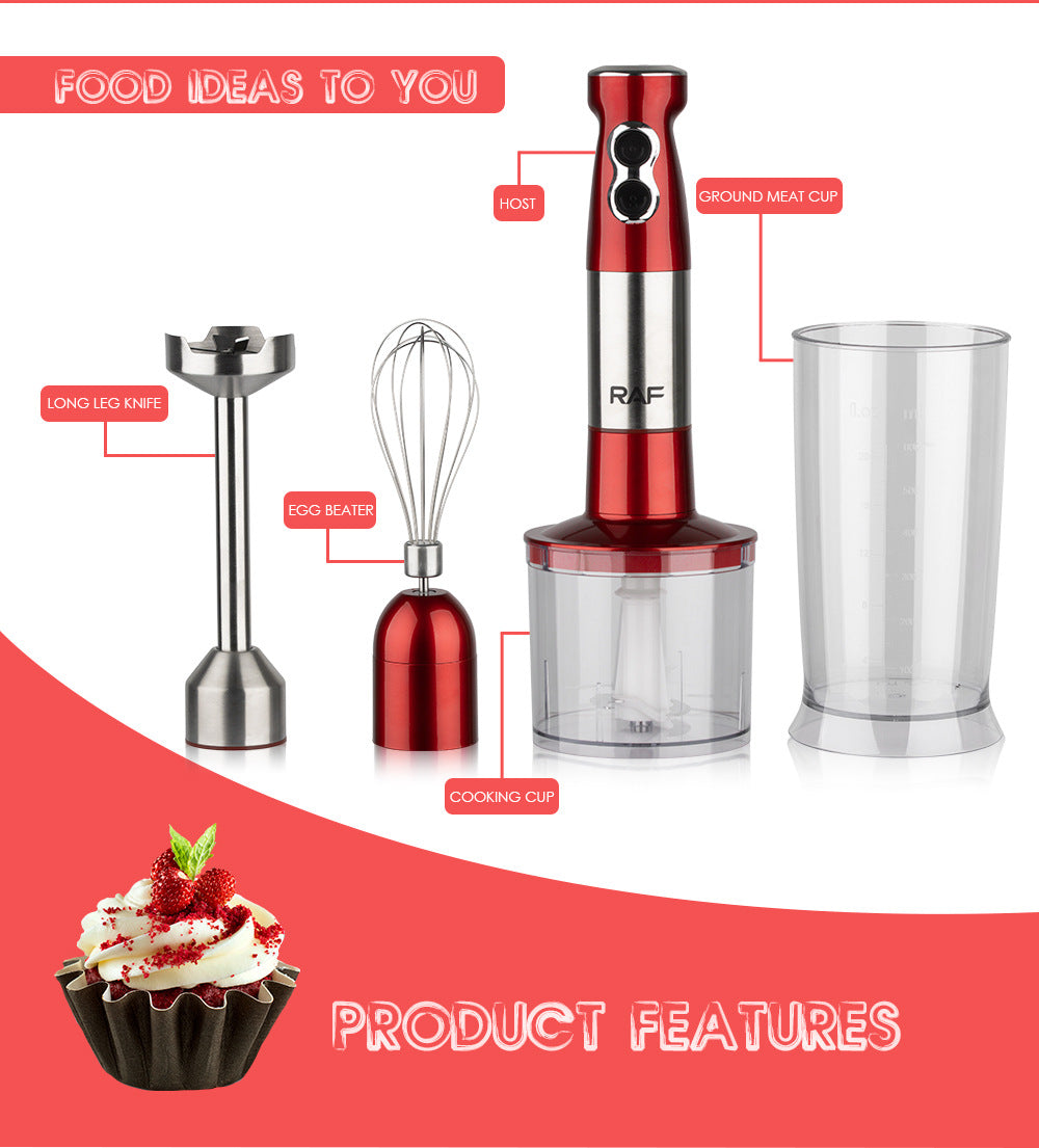 EU Standard Multifunctional Kitchen Handheld Ice Crusher Baby Food Electric Stirring Stick Food Processor Juicer