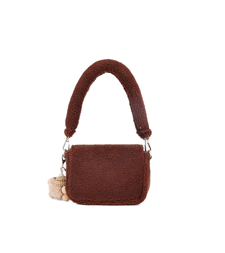 Korean Style Fashion Plush bsga Single Shoulder Crossbody Small Square Bag Cute Trendy European and American Hot-Selling Women's Bag Wholesale