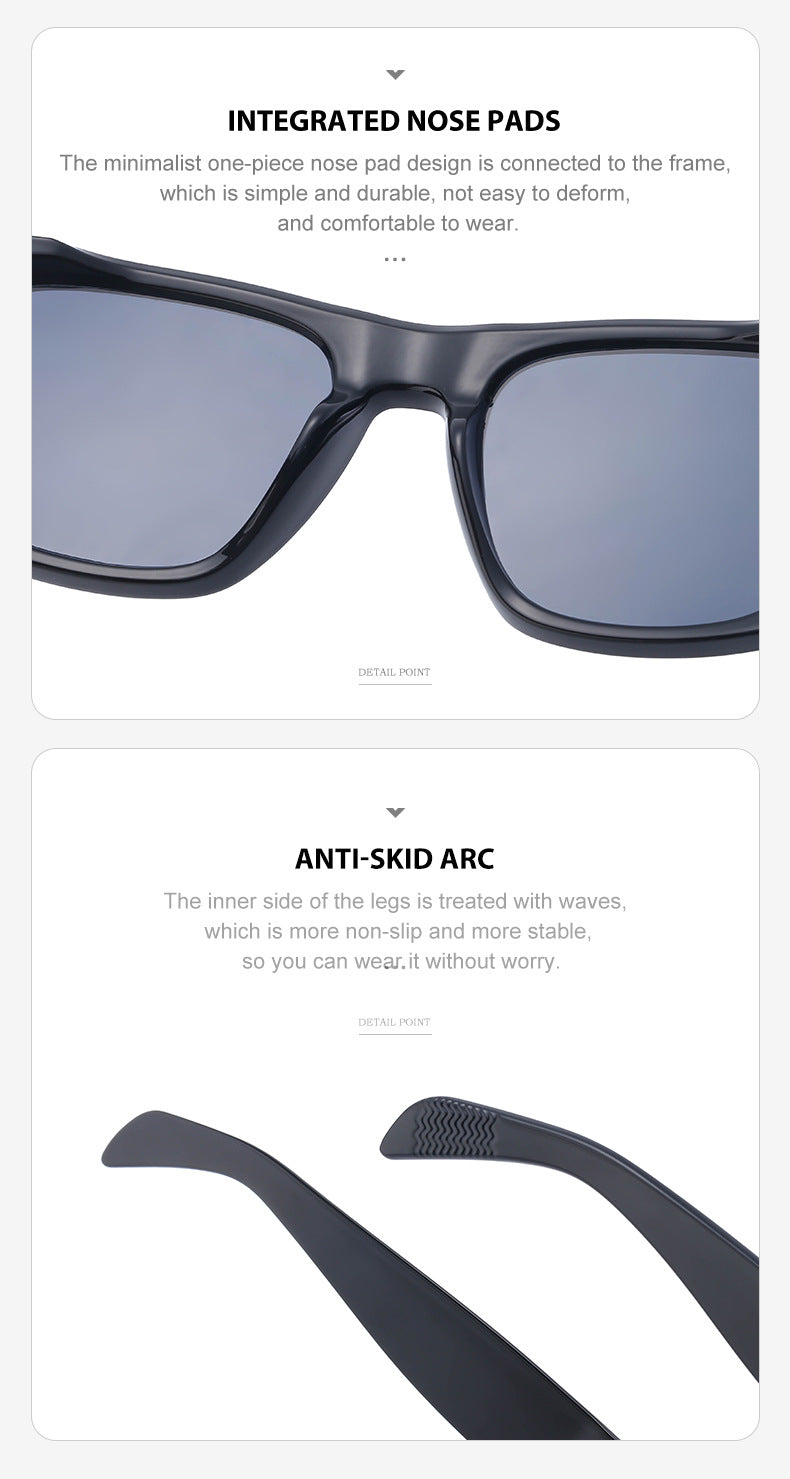 David's Retro Sunglasses for Men, European and American Style, Fashionable Trendy Square Frame Sunglasses, High-End Full Frame Glasses for Men