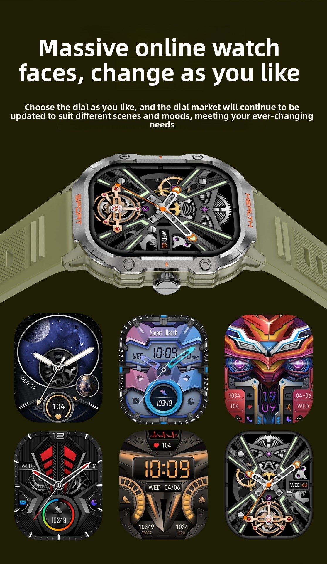 New HK24Smart watch multi-dial switching rotary button NFC Payment amled Large Screen Factory