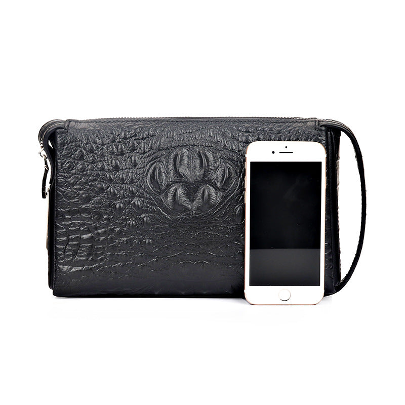 Wholesale New Men's Clutch Genuine Leather Men's Crocodile Pattern Clutch Men's Simple Anti-theft