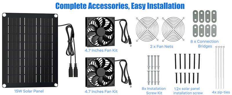 Exclusive Solar Photovoltaic Panel with Exhaust Fan Dual Fan Suitable for Backyard Chicken Coop Greenhouse Dog House Pet House
