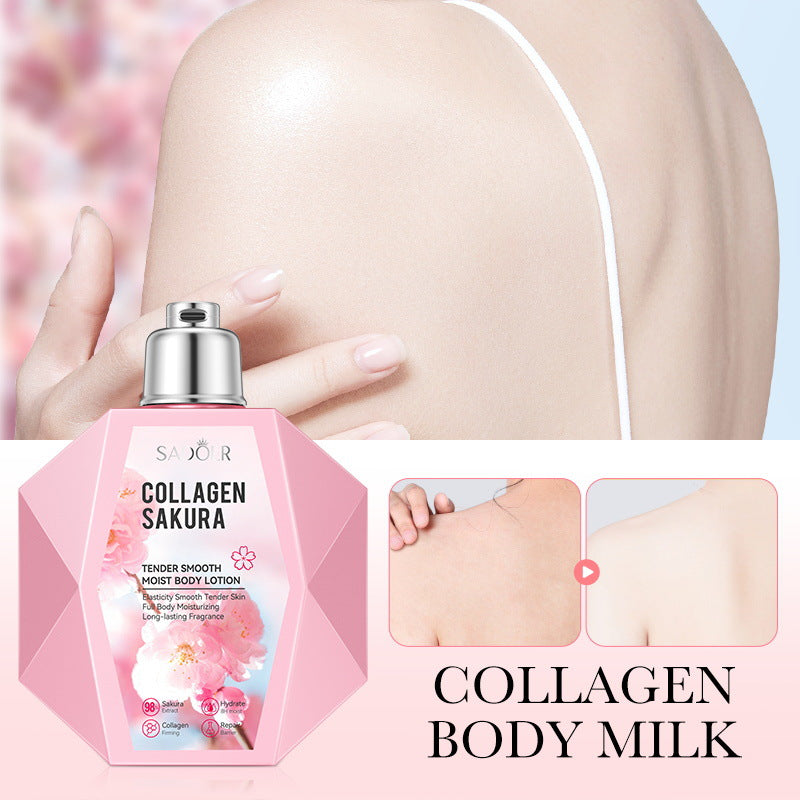 Sakura Body Lotion300ml SADOER Collagen Tender and Smooth Skin Lotion Cross-Border Wholesale