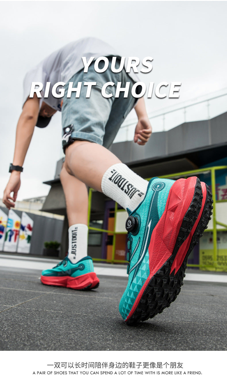 Full Palm Carbon Plate Sports Running Shoes Double Layer Popcorn Outdoor Trail Running Shoes Marathon Men's and Women's Shoes