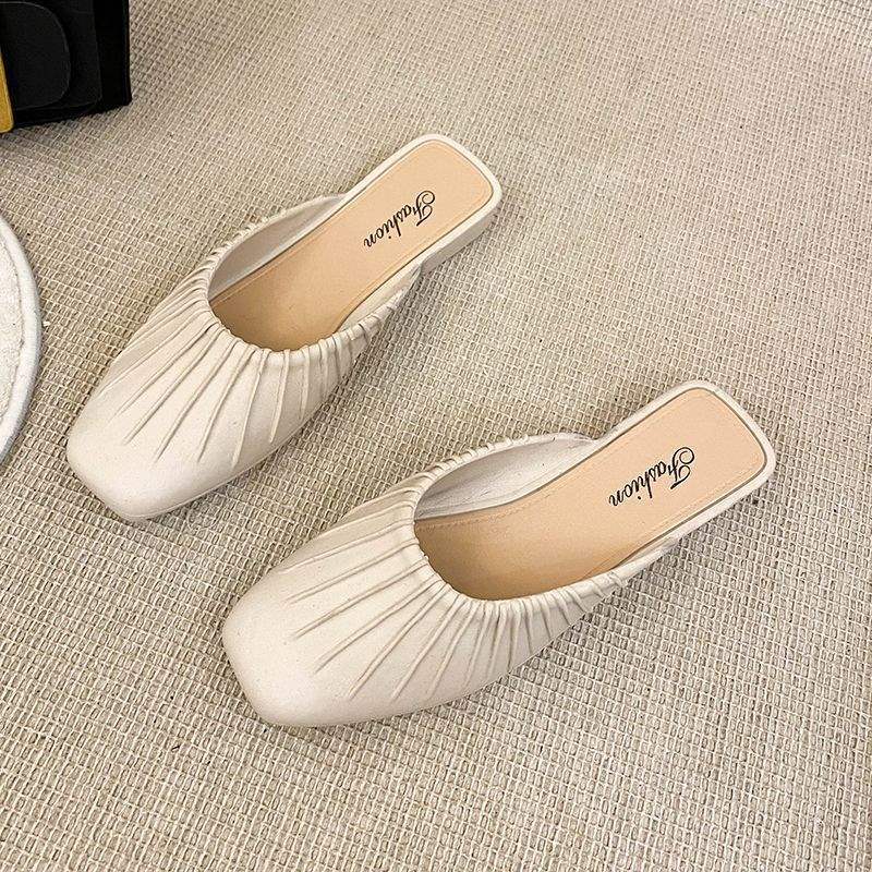 Lazy Closed-Toe Half Slippers for Women, All-Season Outdoor Waterproof Trendy Shoes, Korean Style Versatile Fashion Single Shoes, Women's Sandals