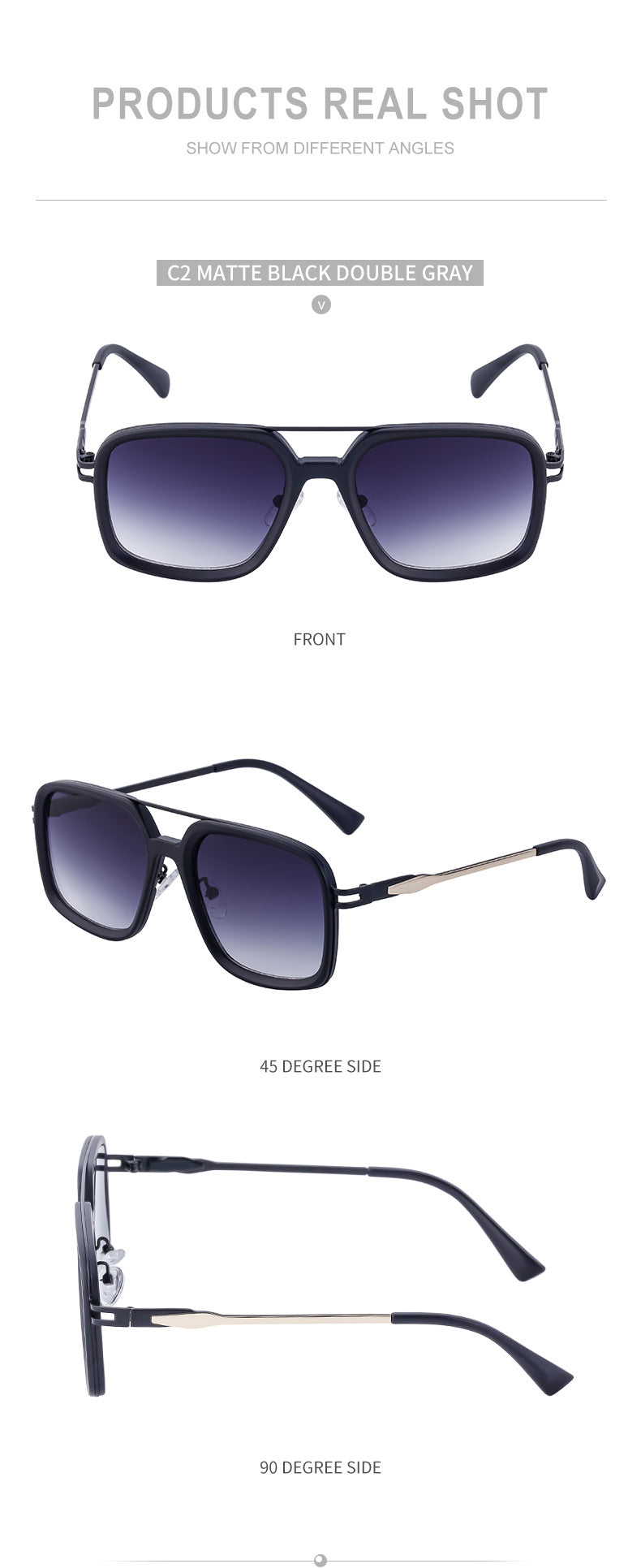 2025New style sunglasses for men with a high-end feel, vintage driving sunglasses, square frame glasses wholesale