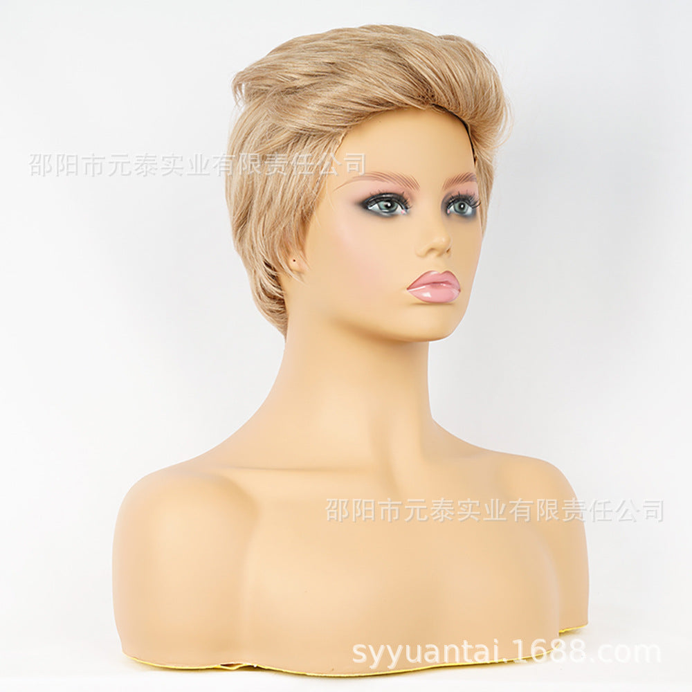 Synthetic Short Wig Cap Fashion Short Wig No Parting Wig Cap Short Hair Stylish Short Hair Fluffy wigs