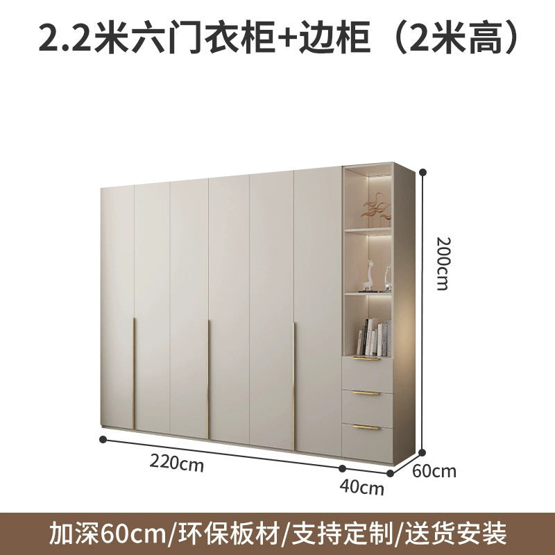 Wardrobe Solid Wood Hanging Area Multi-Bedroom Home Eco-Board Children's Room Corner Computer Desk Desk Cabinet Integrated Wardrobe