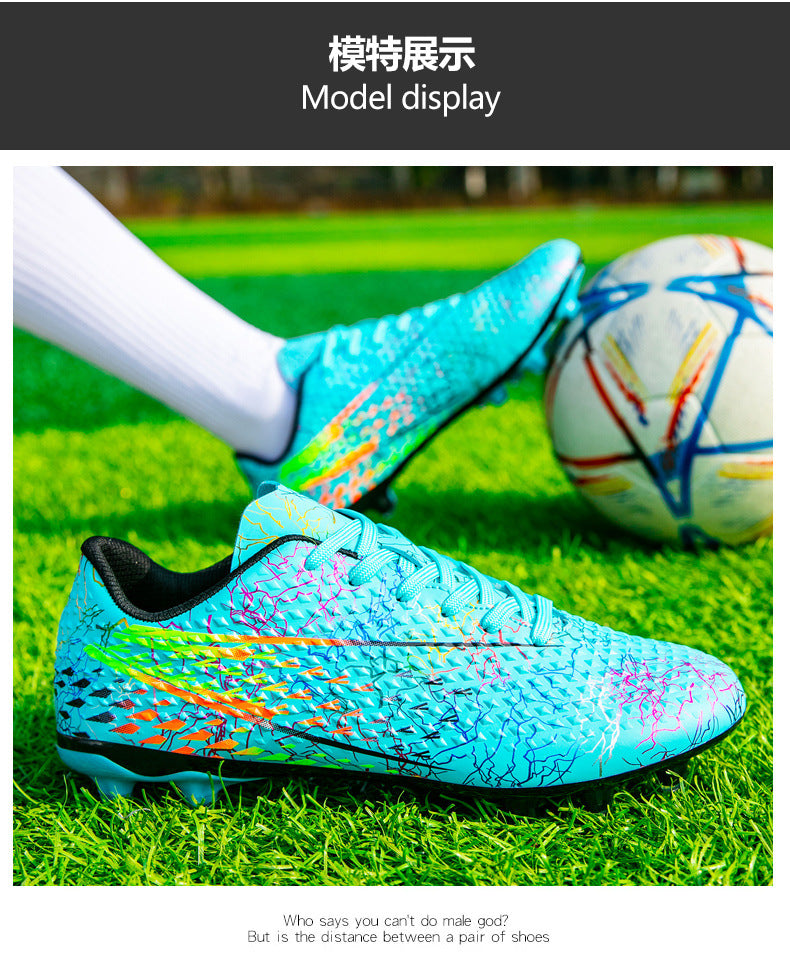 New professional football shoes for men and women AG Long Spike Colorful Multi-Color Youth Student Grass Competition Training Shoes