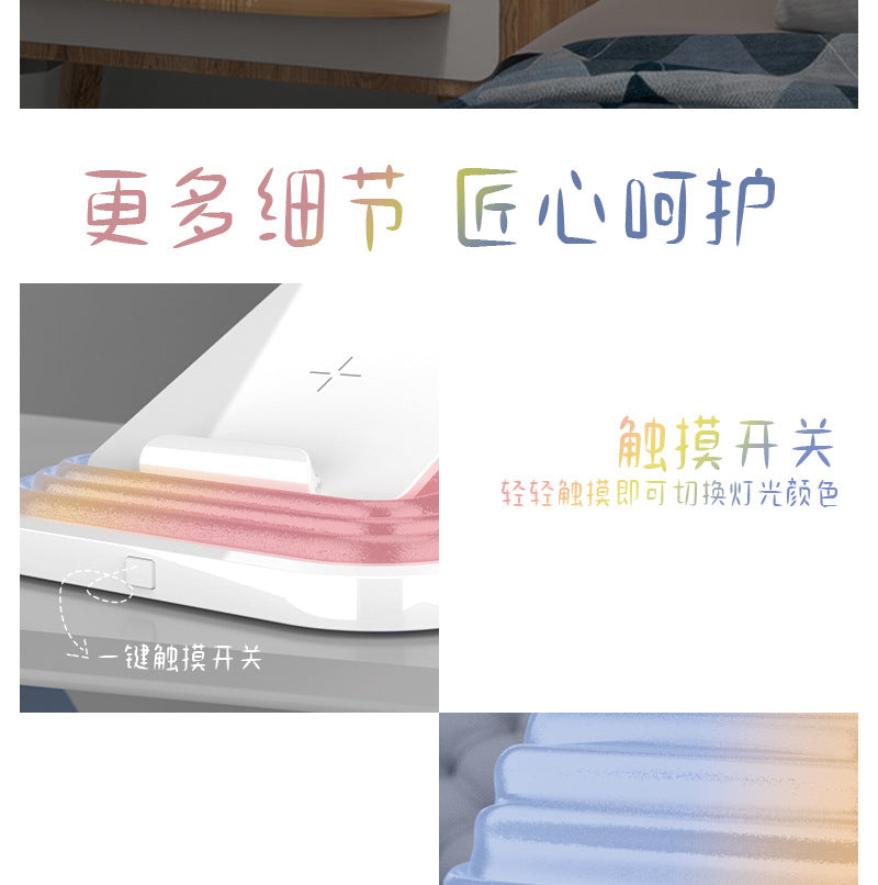 Creative Gift Bedroom Portable Folding USB Night Light LED Rechargeable Eye Protection Desk Lamp Reading Wireless Charging Night Light