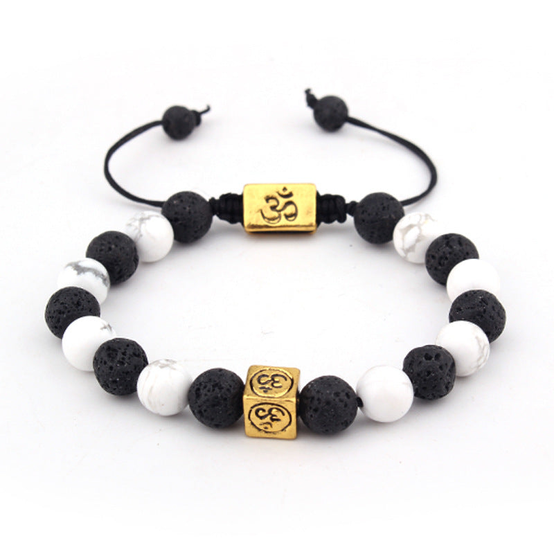 AliExpress8mm Volcanic Lava Stone Bracelet Natural Emperor Stone Couple Fashion Bracelet Factory Direct Sale