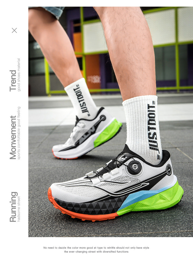 Full Palm Carbon Plate Sports Running Shoes Double Layer Popcorn Outdoor Trail Running Shoes Marathon Men's and Women's Shoes