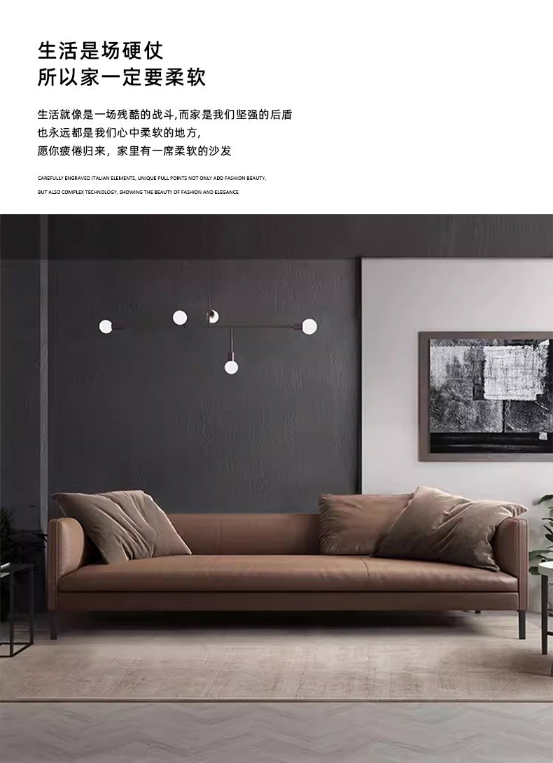 Italian Minimalist Genuine Leather Sofa Light Luxury Simple Modern Latex Nordic Down Living Room Combination Small Apartment Sofa Shipping and tax not included