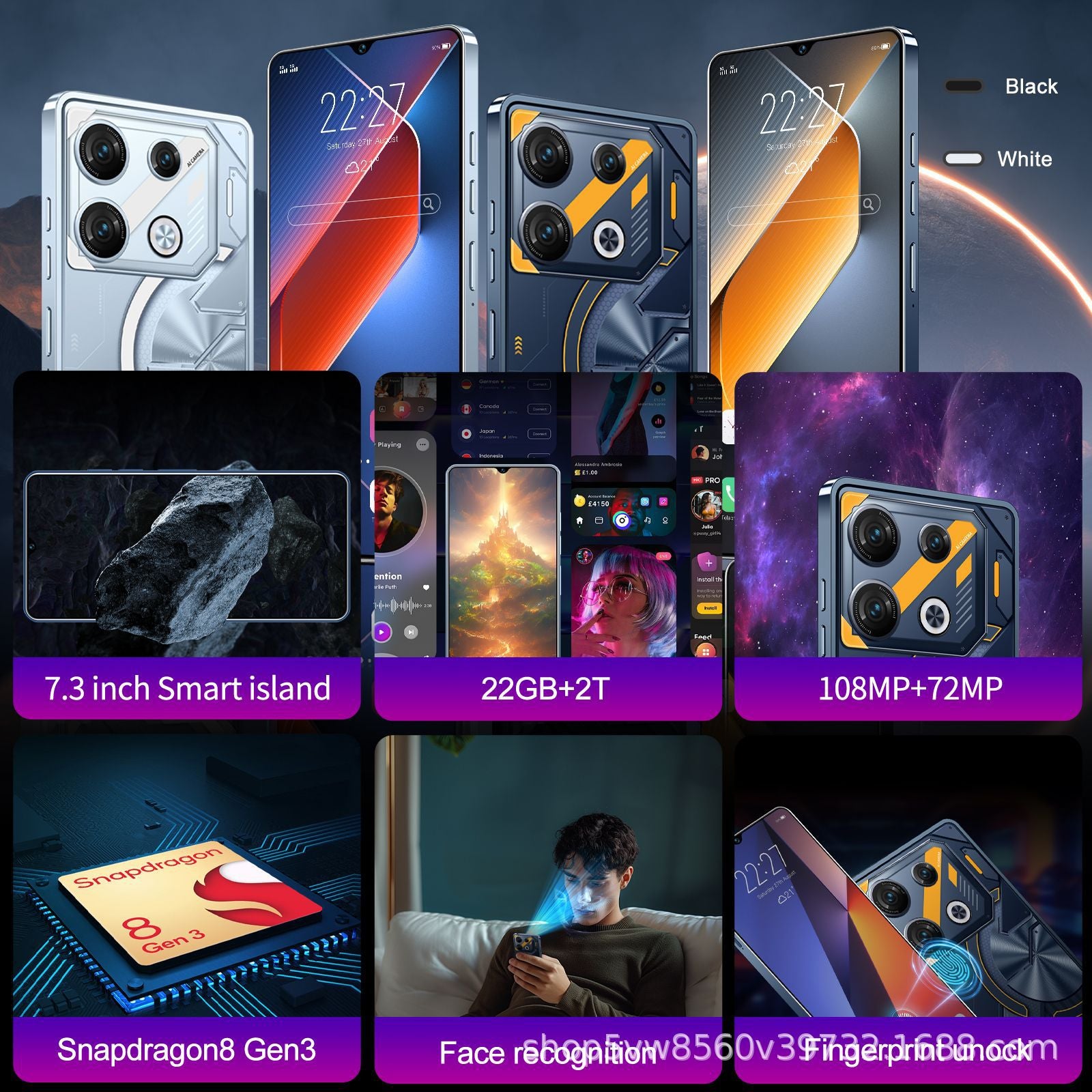 New In Stock Smart Phone GT10 Pro Dual Card Dual Standby22+2TB Factory for Android Smart Phone