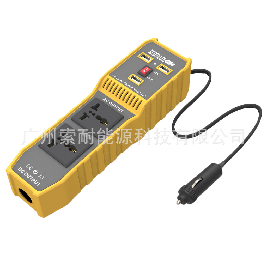 Car Converter Inverter200W Automotive Small Electrical Appliances12V Turn110V/220V Belt3USB Mouth2Socket