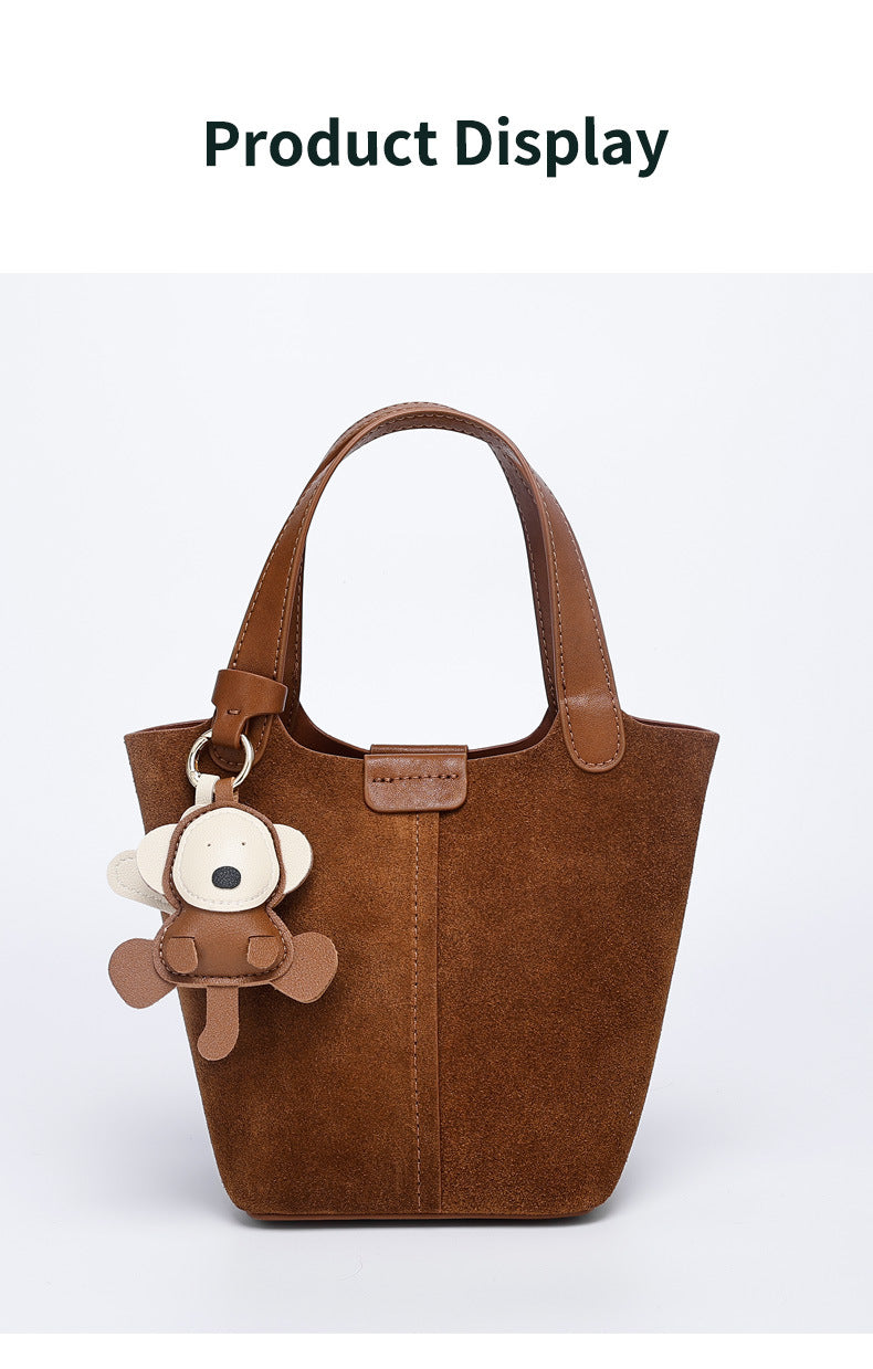 European and American Retro Melad Niche Matte Handheld Bucket Bag Fashion Women's Bag Light Luxury Single Shoulder Crossbody Bag