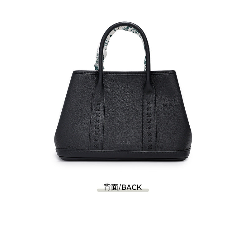 Top Layer Cowhide Large Capacity Tote Bag Women's Textured Handbag Fashionable Women's Bag Light Luxury Versatile Crossbody Bag