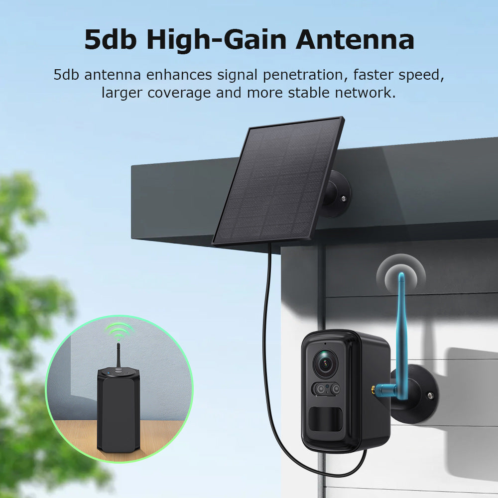 Private Model Wireless WiFi Repeater Solar Camera Combination Set HD Full Color Battery Camera