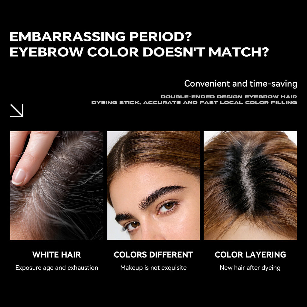 sheloves Eyebrow and Hair Dual-use Styling Stick White Hair Covering Magic Waterproof Non-Fading Disposable Hair Dye Pen