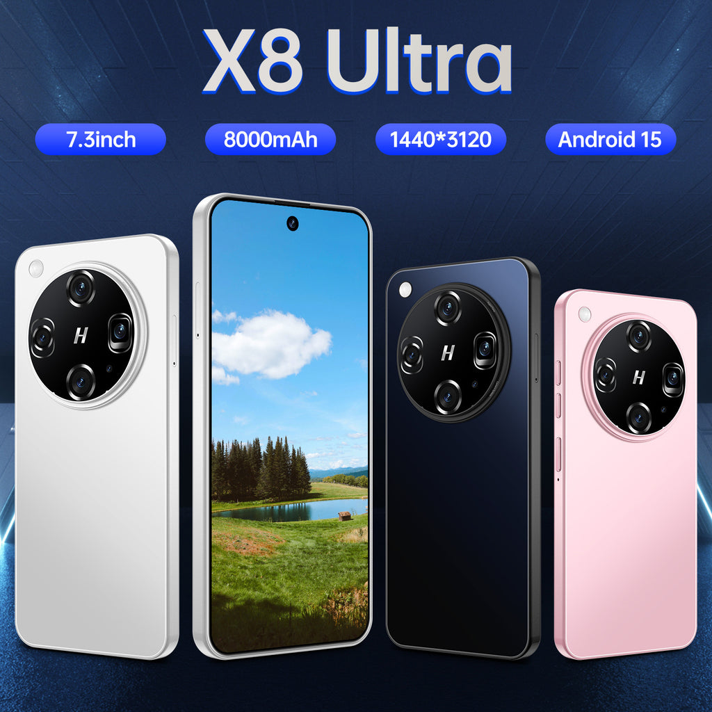 New X8 Ultra Android Smartphone7.3Large Screen with Perforations16+1T E-commerce available