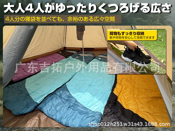 Wholesale outdoor camping tents3-4Indian Pyramid Tent Four Seasons Rainproof Mosquitoproof Double Layer Tent for Multiple People