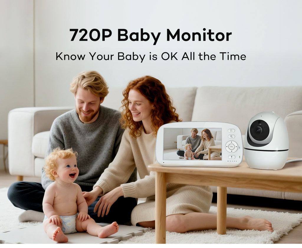 5.0Inch Digital Children's Night Vision Monitor Lullaby Intercom Room Temperature Detection HD Wireless Baby Monitor