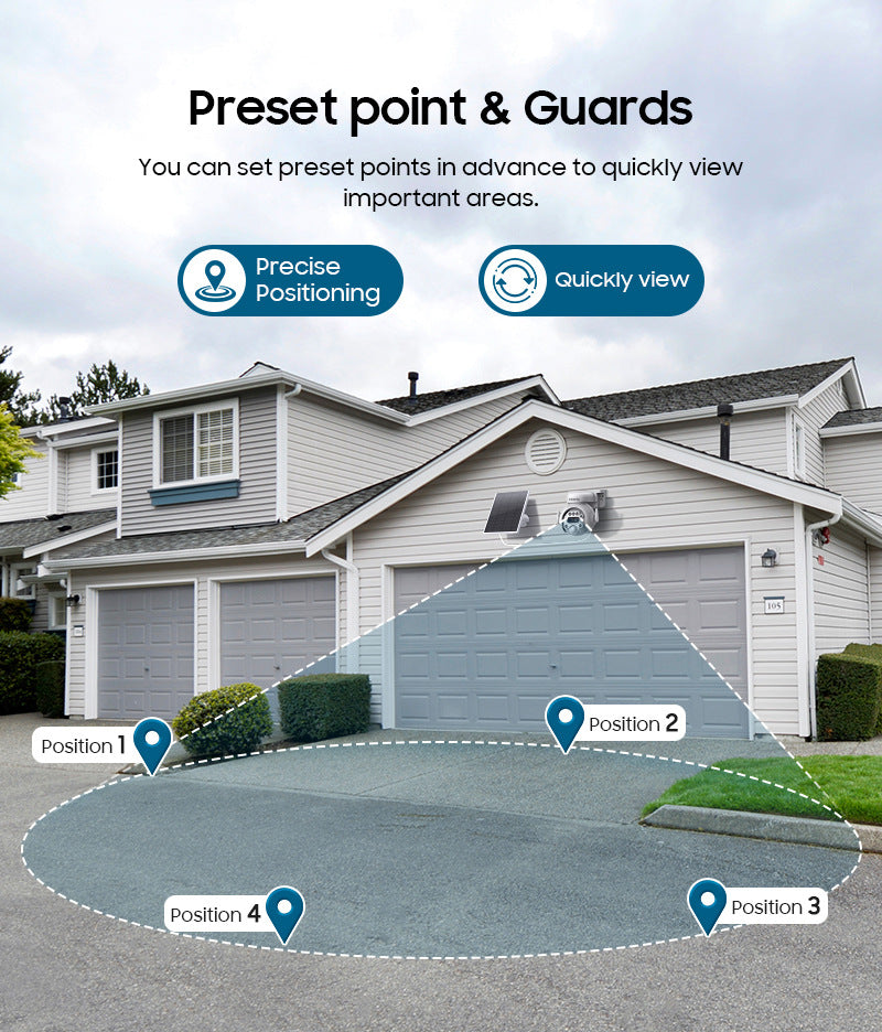 12Zoom6MP HD Garage Camera Outdoor4G Wireless infrared dual-lens remote warning camera