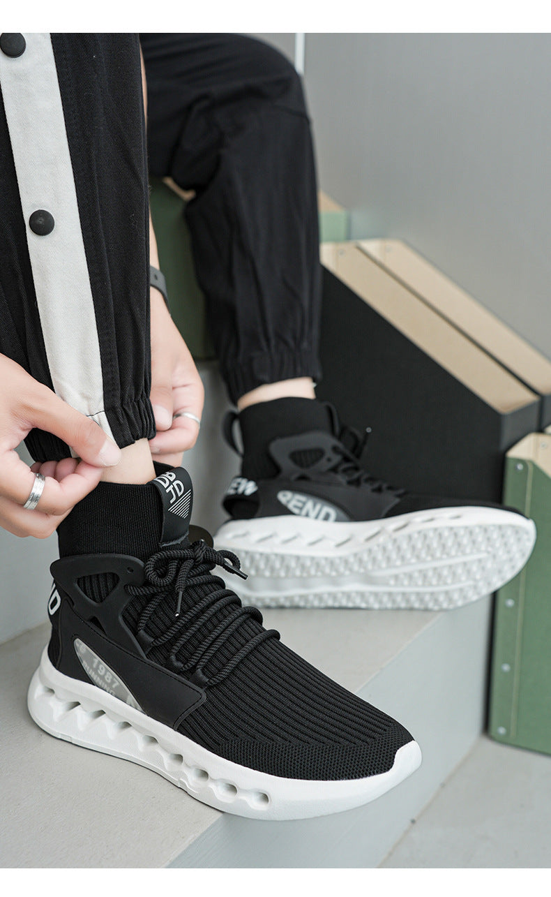 Autumn Winter New Large Size Men's Casual Shoes Youth High-top Shoes Blade Sports Shoes Versatile Running Trendy Shoes