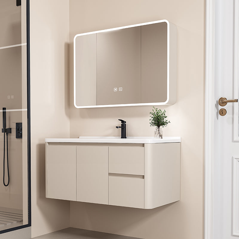 Cream Style Thickened Honeycomb Space Aluminum Bathroom Cabinet Combination Integrated Ceramic Basin Washbasin Manufacturer