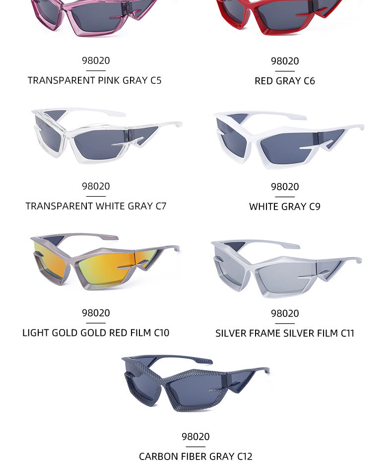 European and American style unique shaped sunglasses for men Y2K Millennium Future Technology Sunglasses for Women Trendy Glasses Wholesale