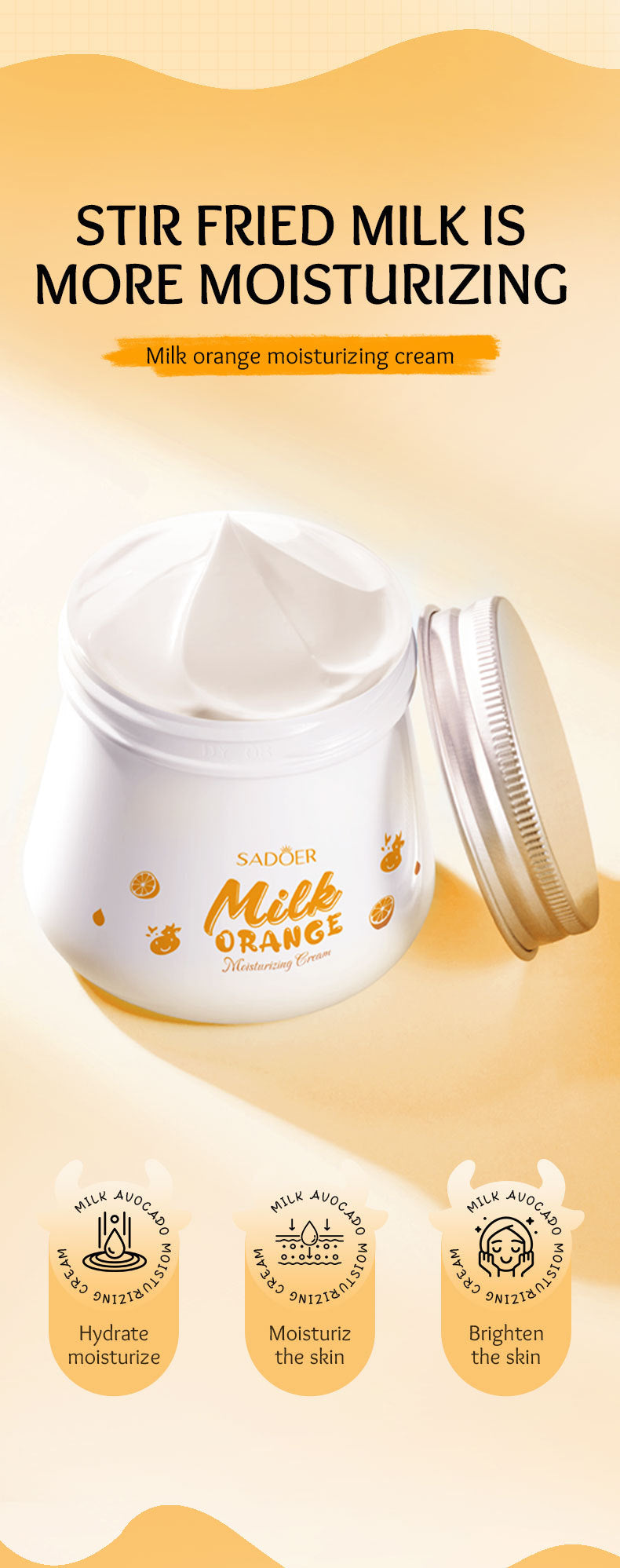 Milk Fruit Cream SADOER Smooth and delicate hydrating skin moisturizing cream cross-border foreign trade wholesale