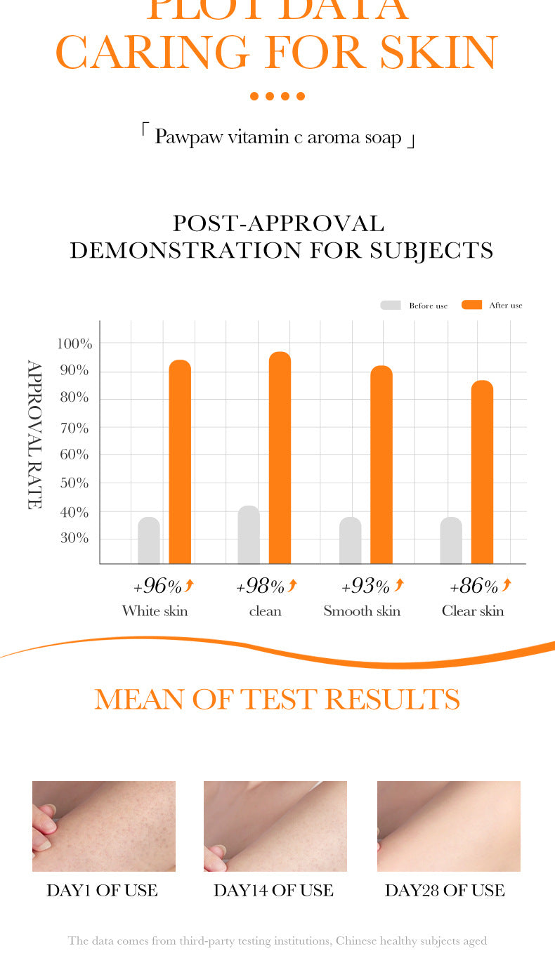 Papaya Handmade Soap100g BIOAOUA Vitamin C Cleansing and Bath Soap Cross-Border Wholesale