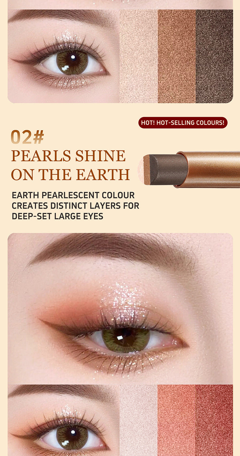 One-Stroke Gradient Lazy Three-Color Eyeshadow Stick Matte Shimmer Pearl Highlight Eyeshadow Pen