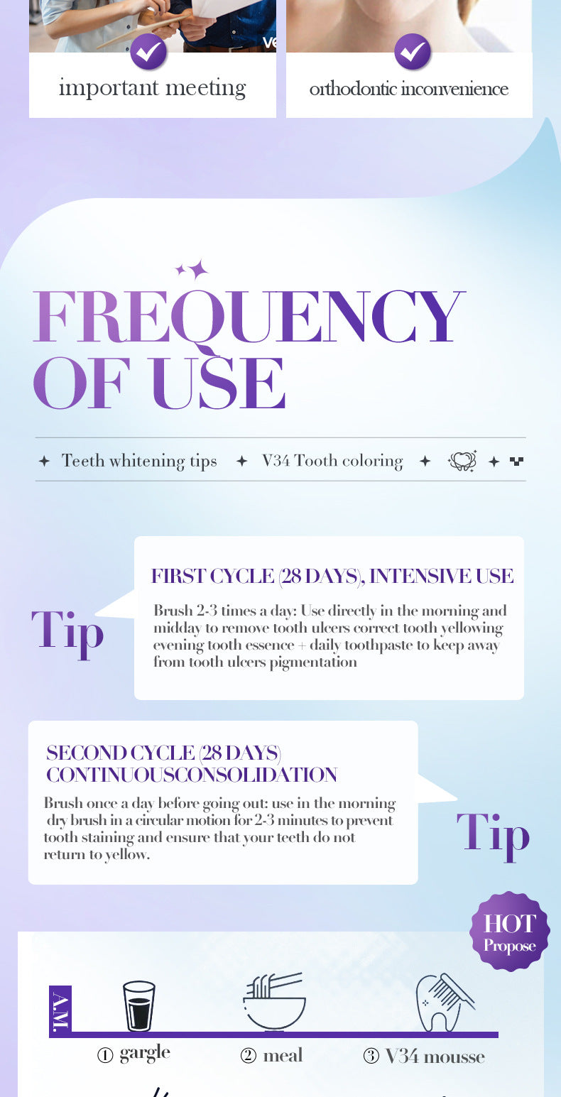 V34Whitening Foam Toothpaste SADOER Clean Teeth Clean Mousse Cross-Border Foreign Trade Wholesale