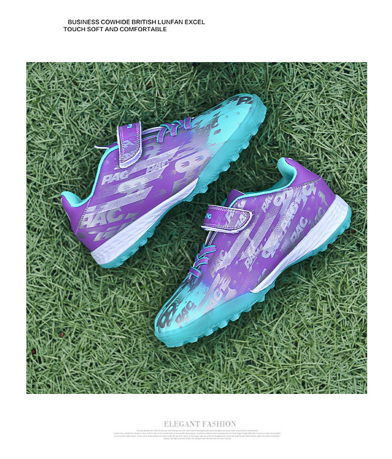 New Children's Magic Sticker Broken Nail Training Football Shoes Girls Boys Primary School Students Competition Training Sneakers
