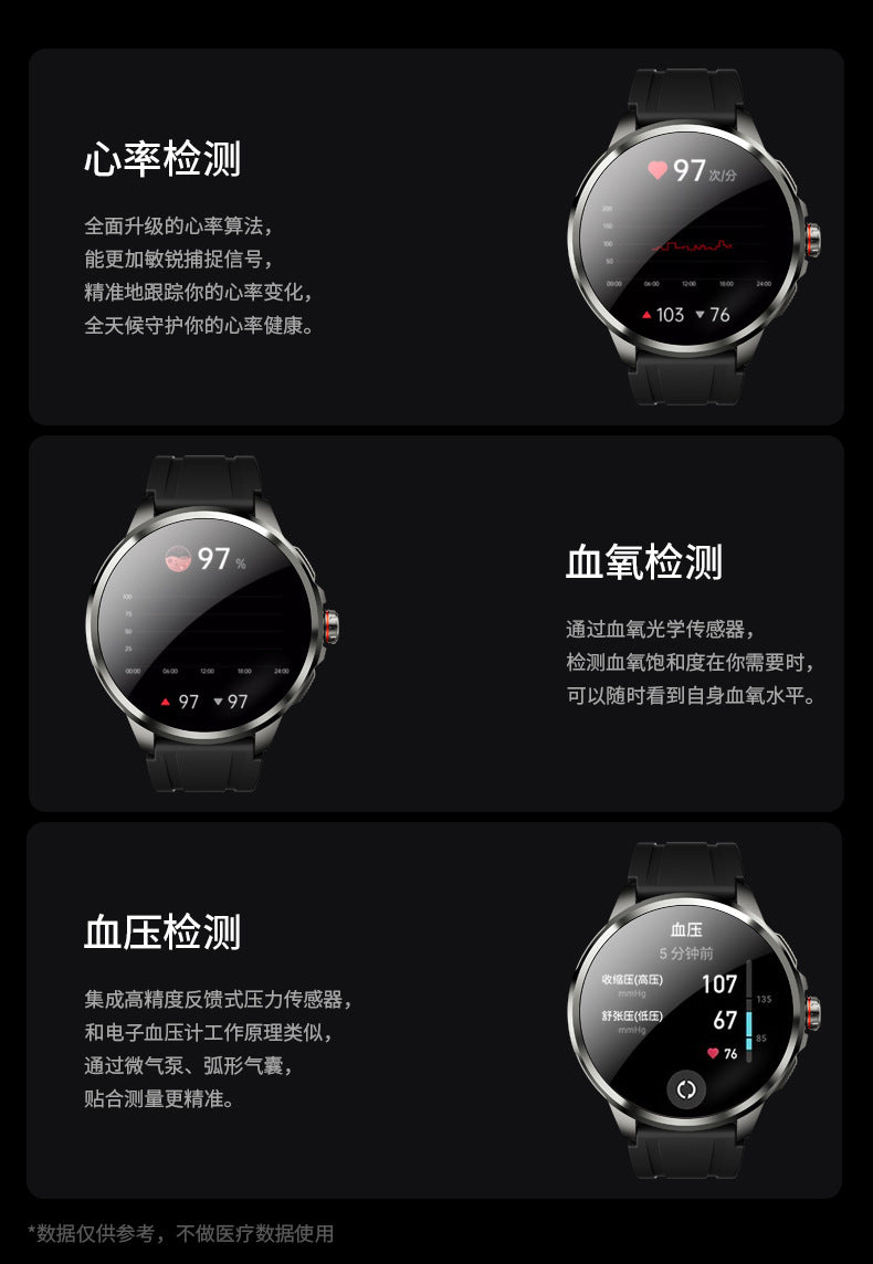 H99Round Screen Card Slot Phone Watch 1.951-inch rotating camera for taking photos with heart rate and blood pressure dual system NFC