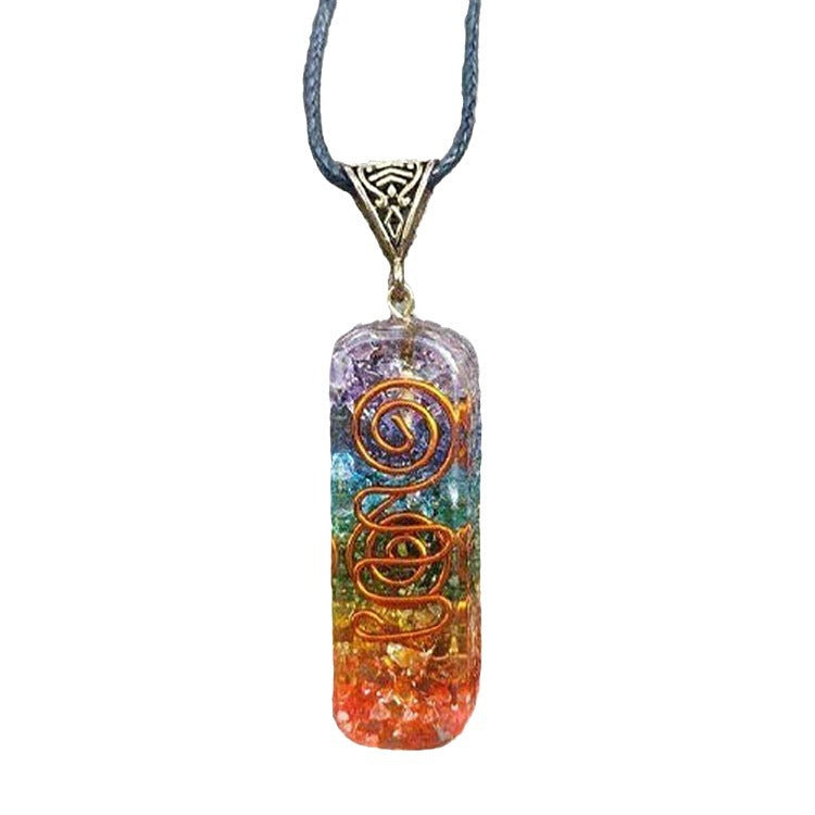 Women's Irregular Crystal Necklace Natural Stone Pendant Resin Epoxy Mixed Color Hanging Ornament Multicolor Crystal Necklace