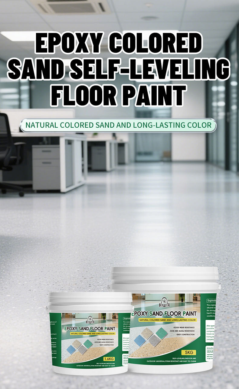 Qixia Epoxy Color Sand Floor Paint Cement Floor Paint Wear-resistant Imitation Marble Paint Self-leveling Floor Paint