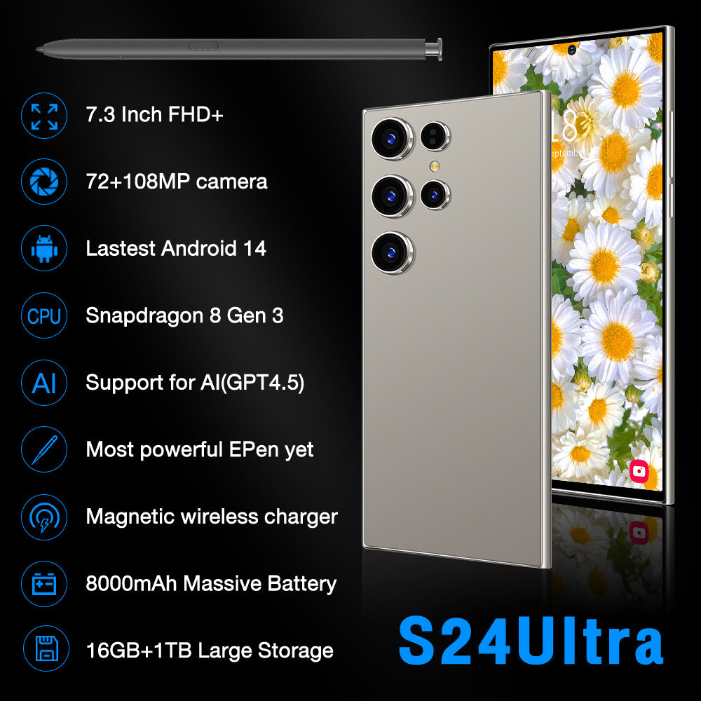 Globally Exclusive for Smartphones S24 Ultra Android Large Screen16+1T Factory Direct Price(Popular)
