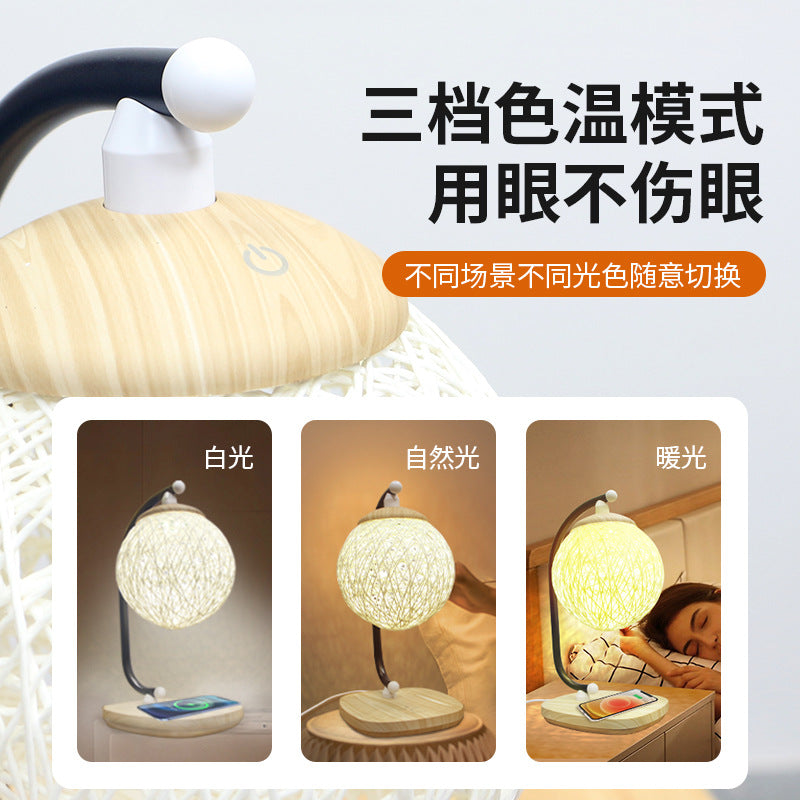 Customized Night Light Multi-Functional Wireless Charging Desk Lamp Desktop Atmosphere Light Eye Protection Desk Lamp Office Business Gift Lamp