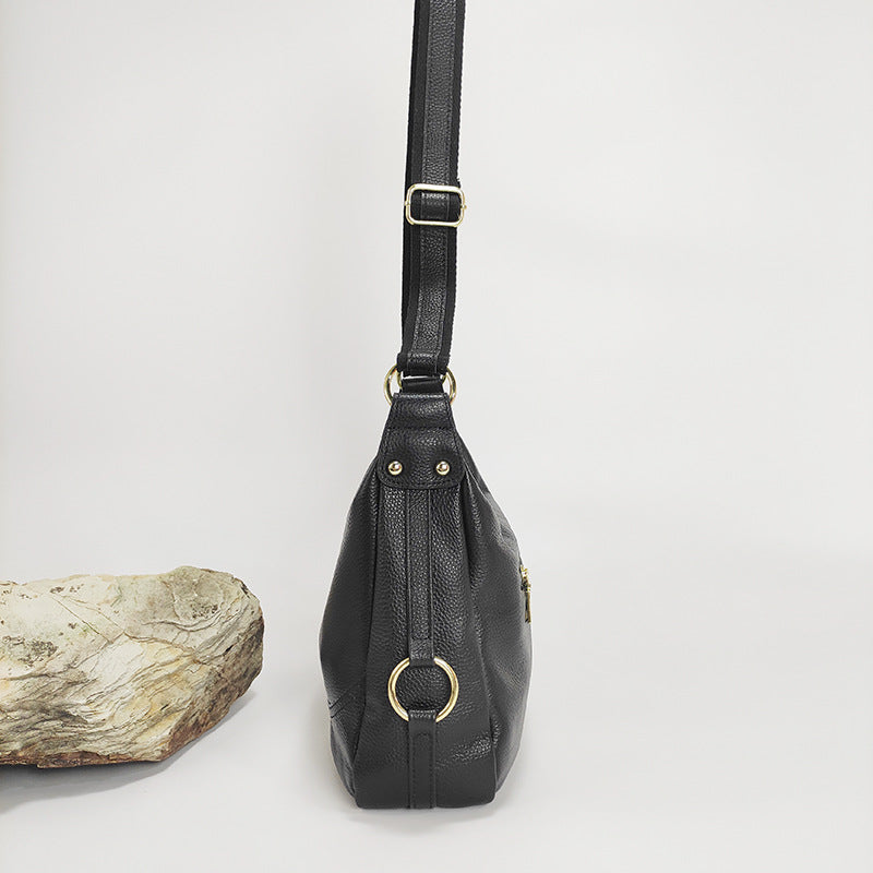 Genuine Leather Crossbody Bag for Women2025Versatile Soft Top Layer Cowhide Large Capacity Shoulder Bag for Middle-aged Moms, Light Luxury Style