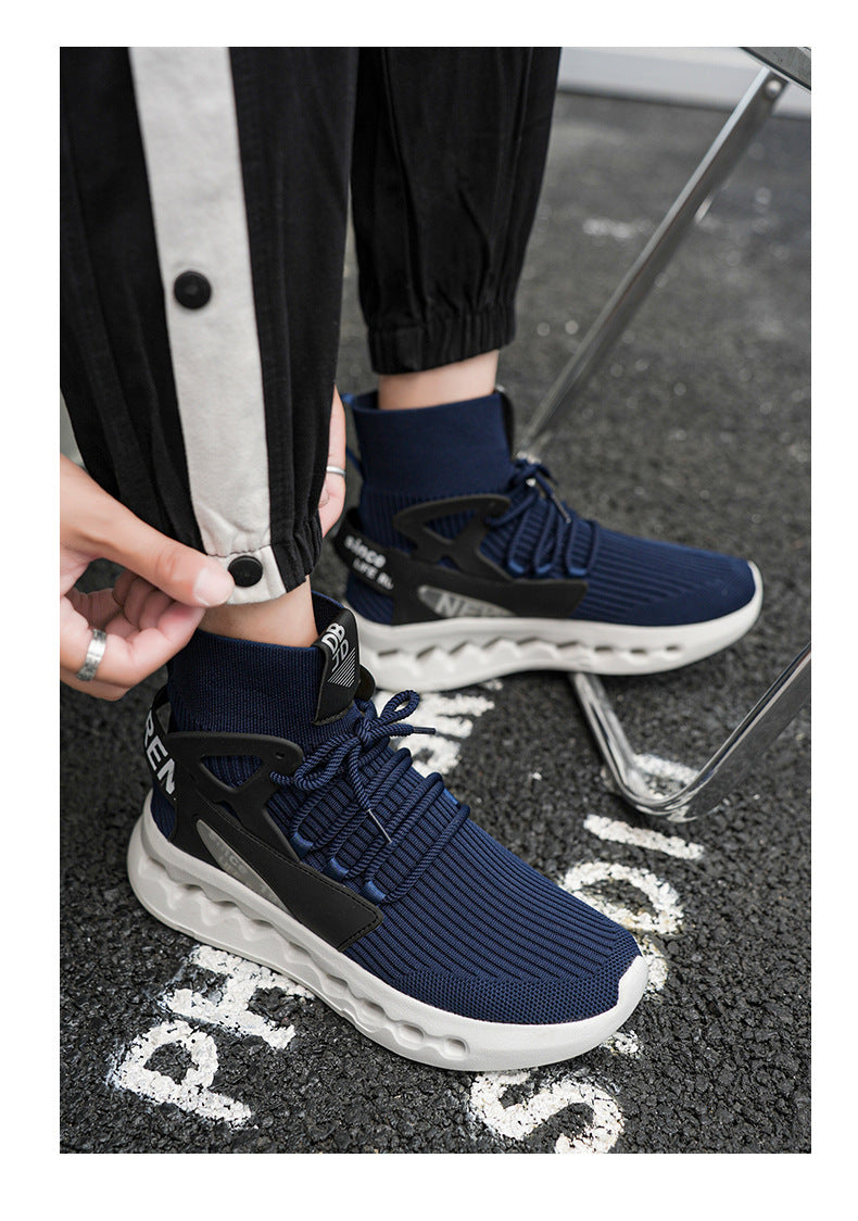 Autumn Winter New Large Size Men's Casual Shoes Youth High-top Shoes Blade Sports Shoes Versatile Running Trendy Shoes