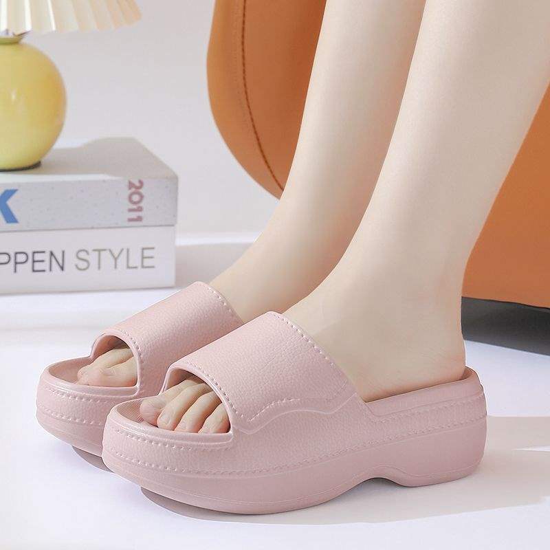 Thick Bottom eva Women's Summer New Indoor Slippers ins Cute Bowknot Sandals Non-Slip Height Increasing Outdoor Fashion