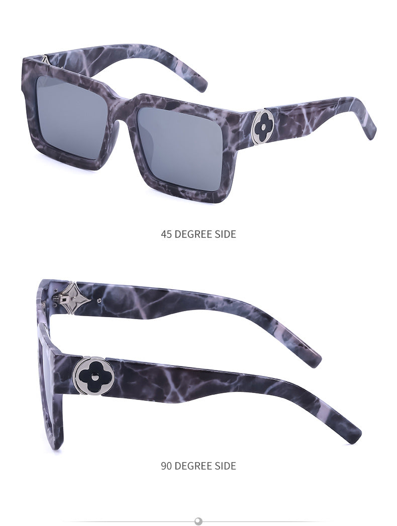 20252024 New Rich Man Sunglasses Men Trendy High-end Square Frame Sunglasses Men Glasses sunglass