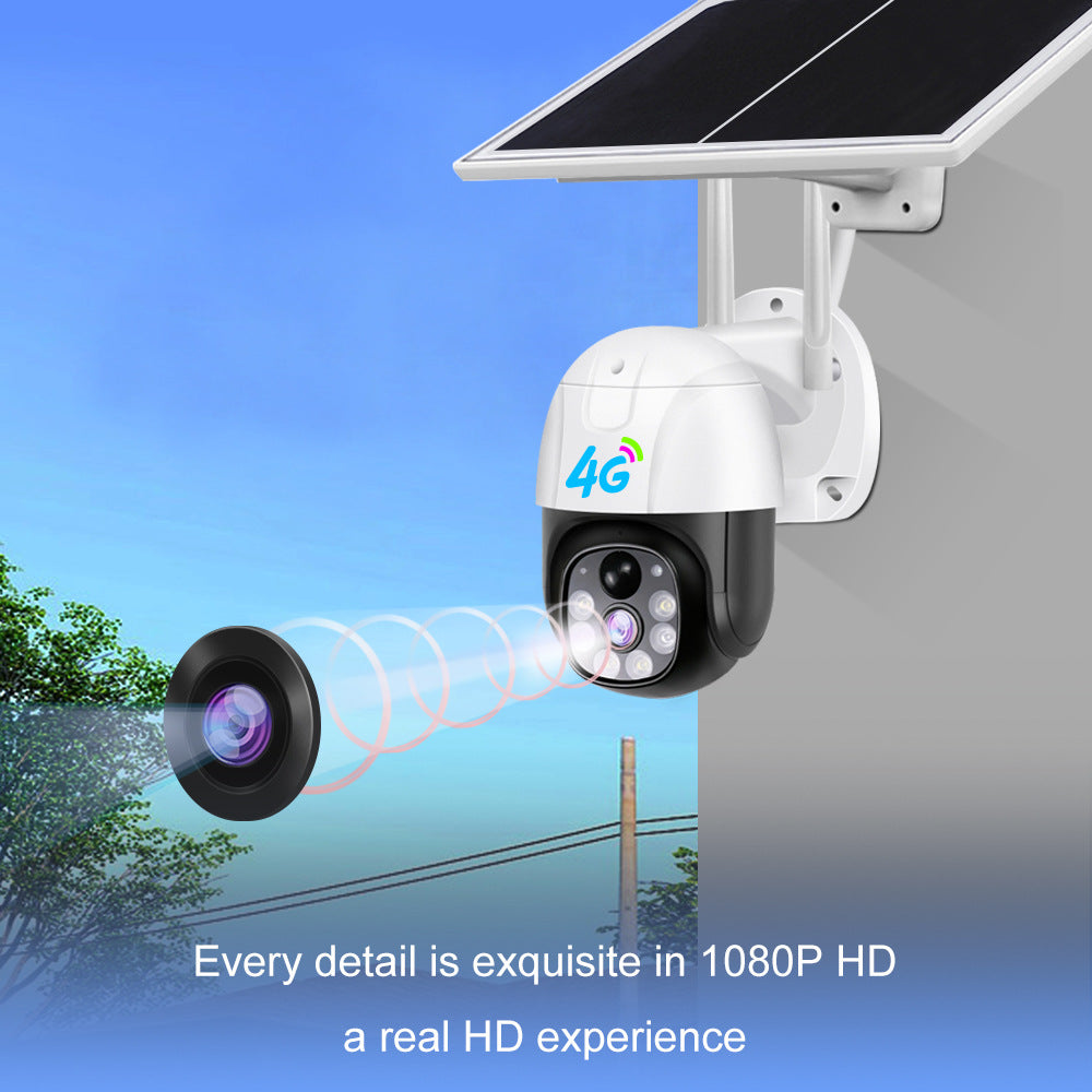 V380Solar Energy4G Camera 1080P High-definition Outdoor Wireless Remote Low-power Surveillance Camera Dome Camera
